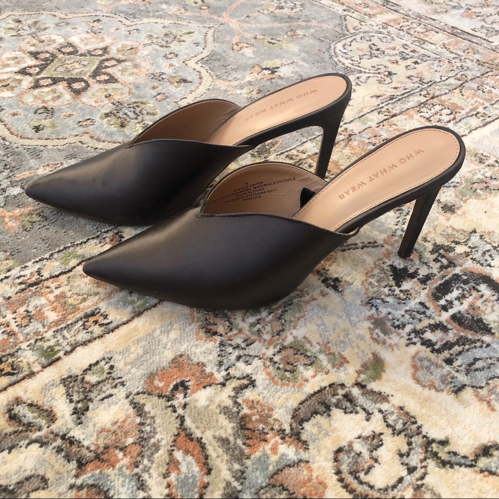 Charcoal grey heels/ mules